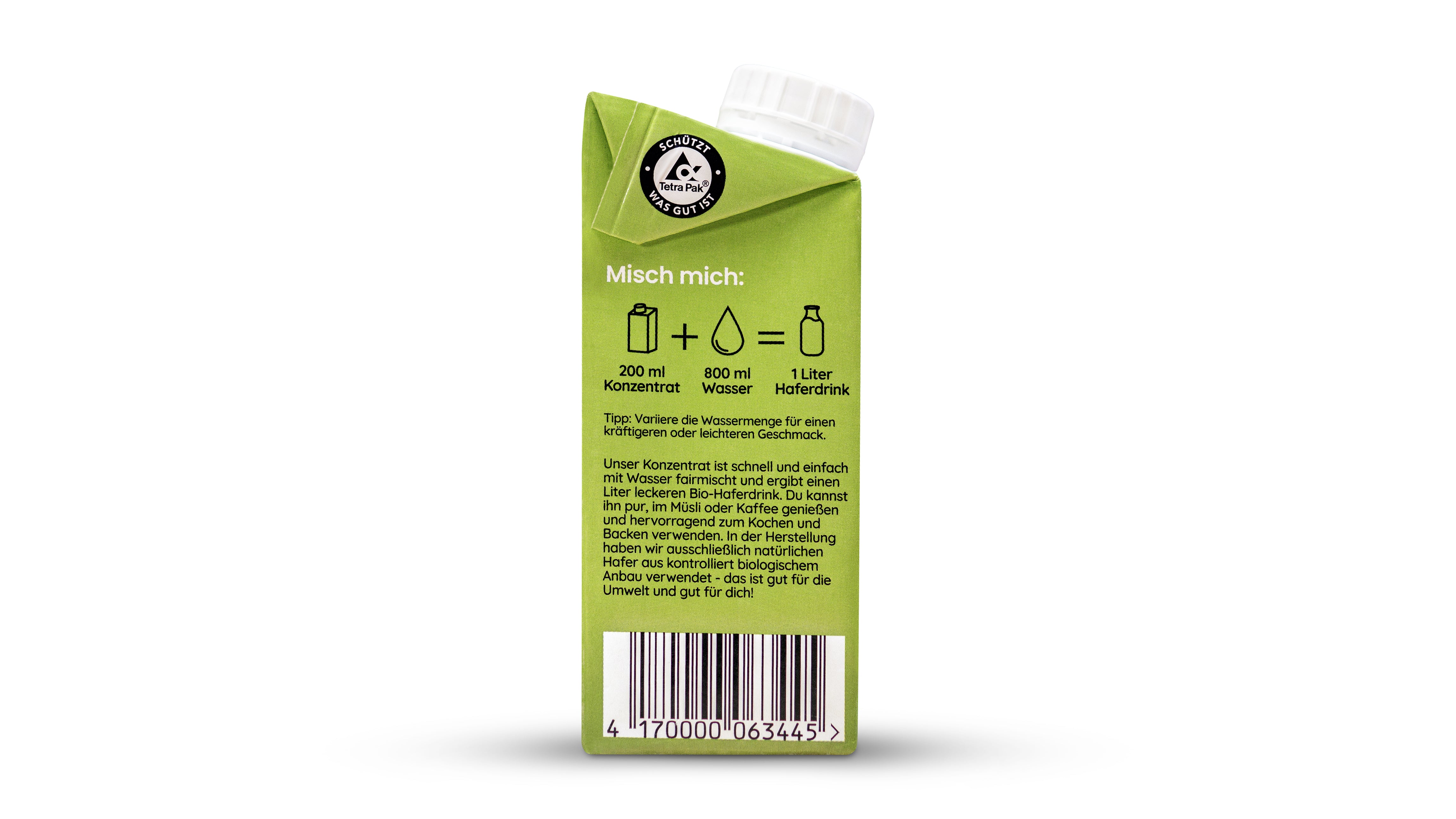 Bio Haferdrink Konzentrat (0,2L ergibt 1,0L)